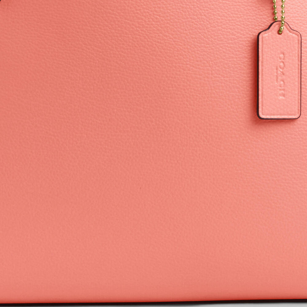 💕Coach NWT Dark Coral Mollie Tote with Gold hardware - Picture 5 of 11